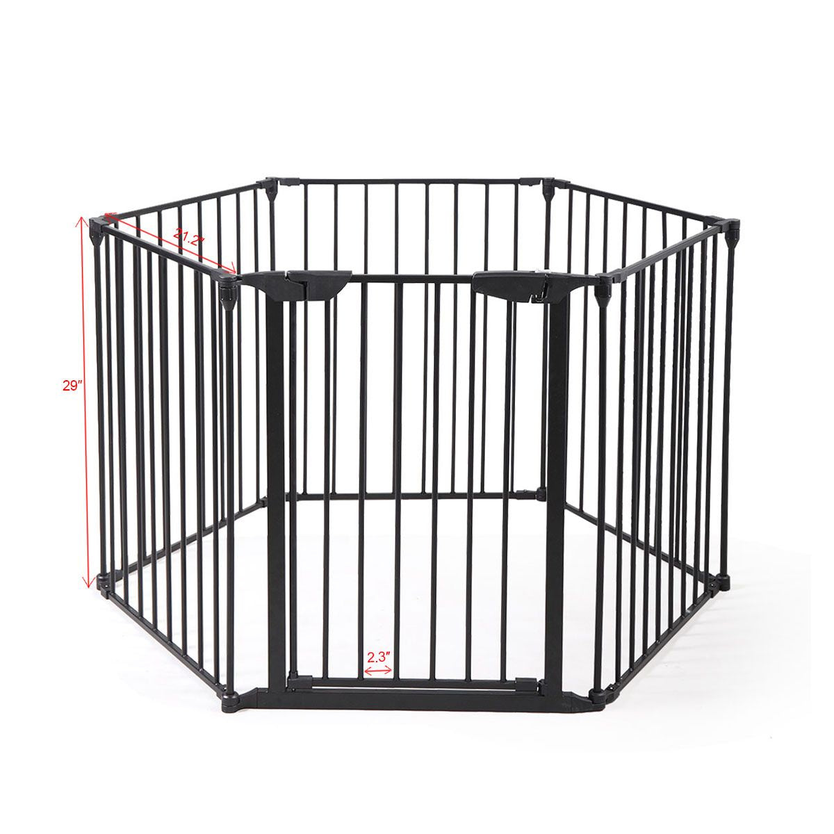 Metal Baby Playpen Fireplace Safety Fence;  Extra Wide Barrier Gate for Indoor Baby/Pet /Christmas Tree XH