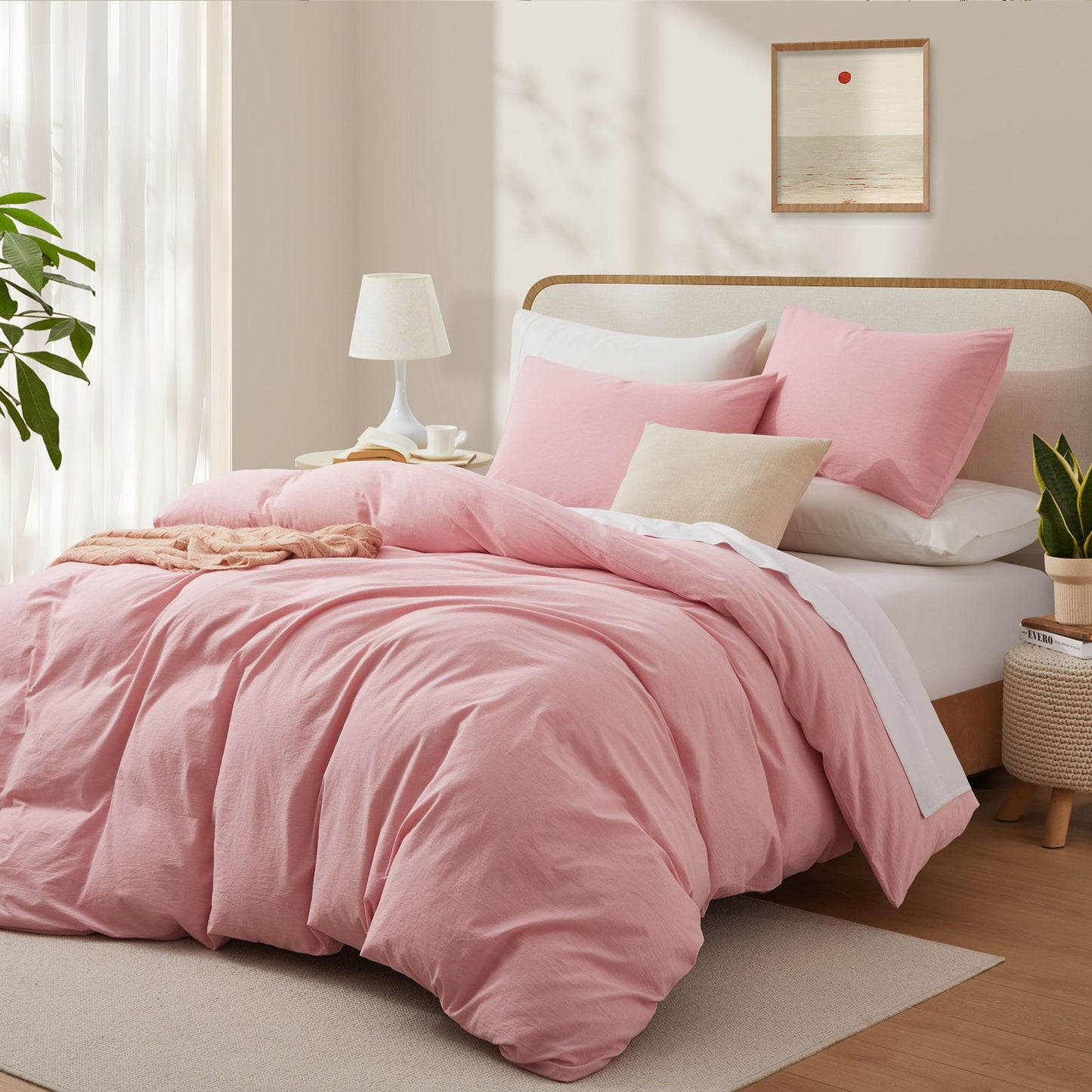 Beautifully coloured Duvet Sets in a Variety of Colours to Suit Your Taste - Durable, Fade-Resistant Bedding 100% Washed Cotton Duvet Cover Set  (No Comforter)