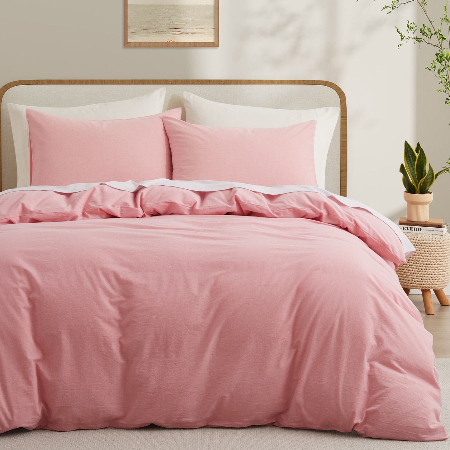 Beautifully coloured Duvet Sets in a Variety of Colours to Suit Your Taste - Durable, Fade-Resistant Bedding 100% Washed Cotton Duvet Cover Set  (No Comforter)