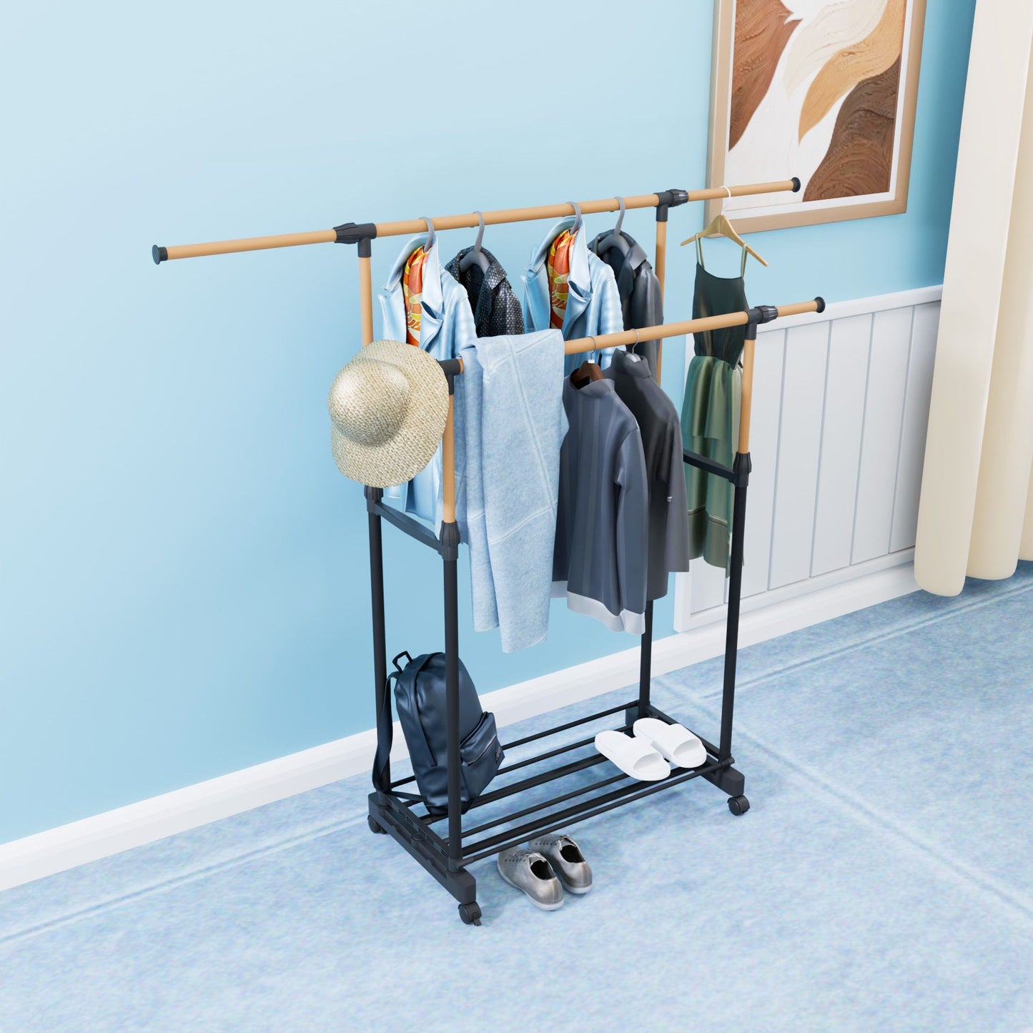 Tall Freestanding Towel & Blanket Rack