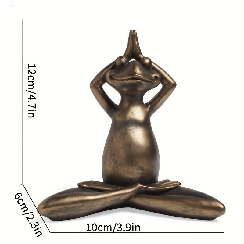 Yoga Frog  Miniature Meditation Resin Statue, For Desktop Living Room Bedroom Office Book Shelf Garden Outdoor Decoration, Home Decoration