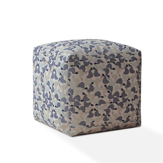 TURTLE LIFE Vintage Pouf – Navy Square Zipper Ottoman