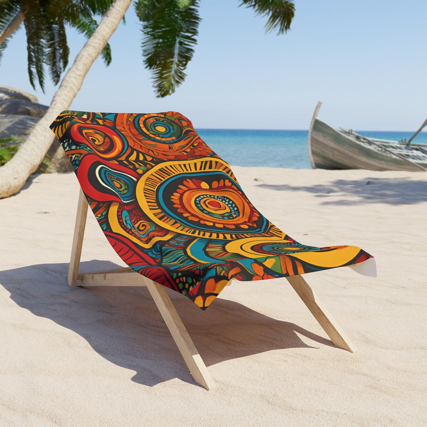 Beach Towel - Exotic Southern African Design, Relax Outdoors on a Bright Vibrant Unique Towel, African Print Towel, Tropical Beach Blanket,