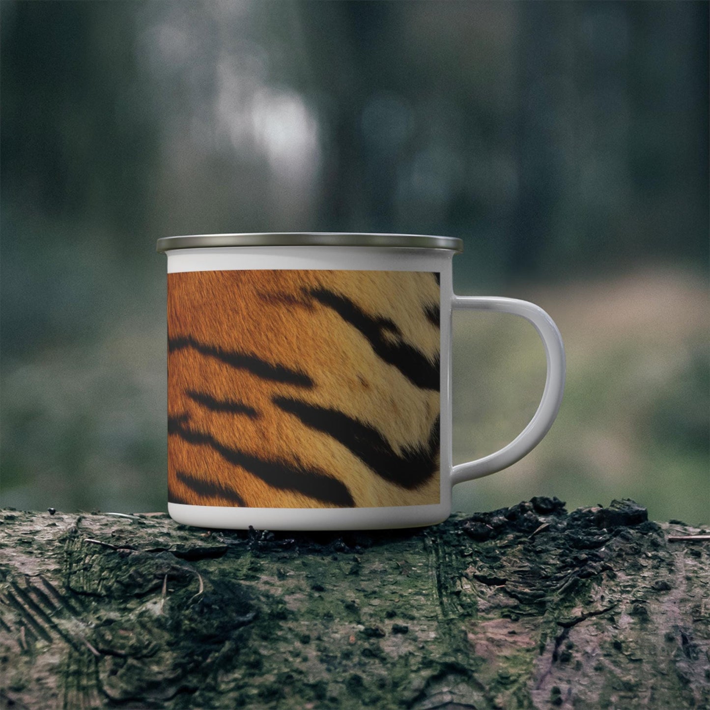 Enamel Camping Mug - Sumatran Tiger Design for Outdoor and Animal Lovers, Wildlife Vibes, Patio and Fireplace Decor, Camping Accessories,