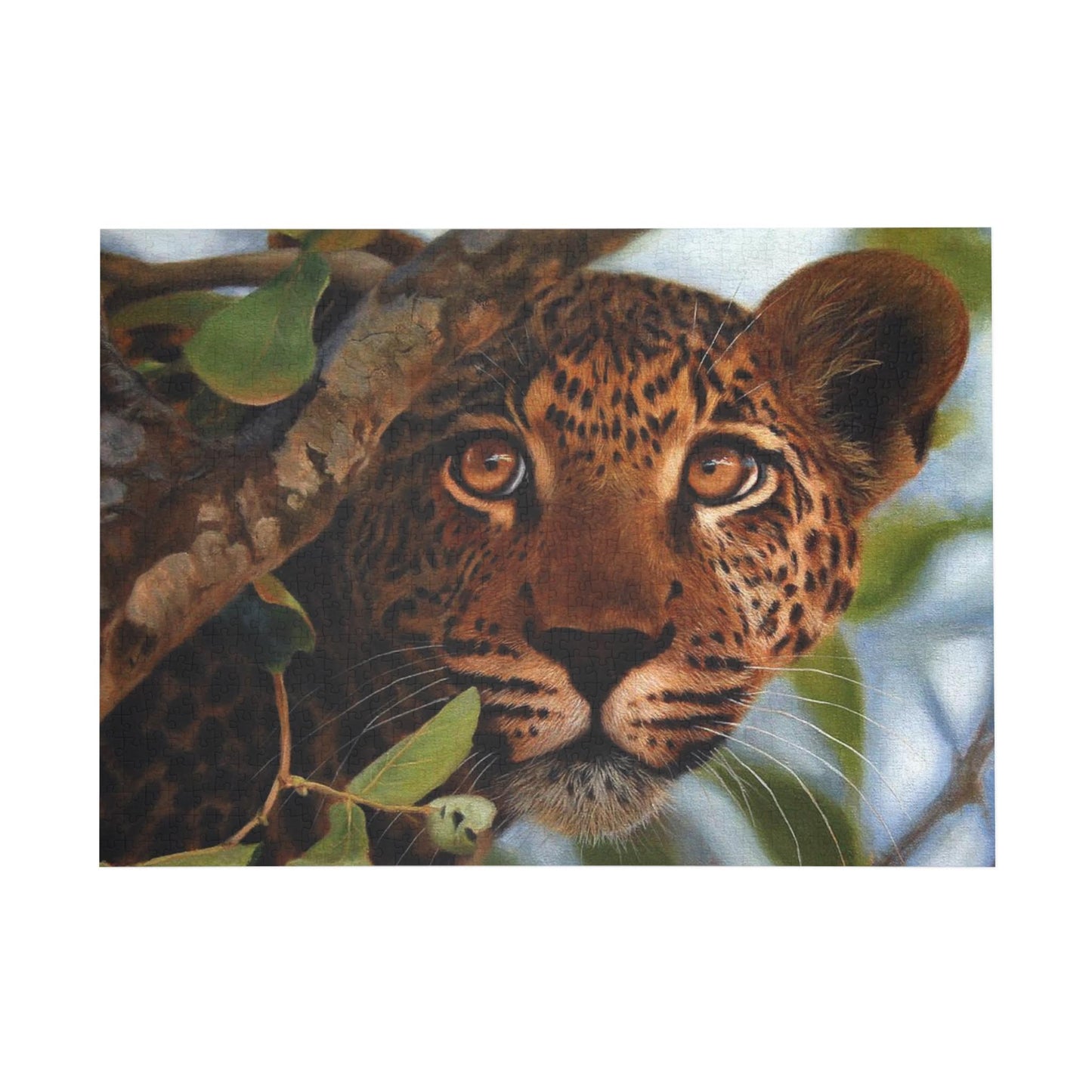 Jigsaw Puzzle, Leopard Watches You Puzzle, Wildlife Animal Lover Gift, Relaxing Activity, Mindful Game, 1000-Piece Puzzle, Family Fun,