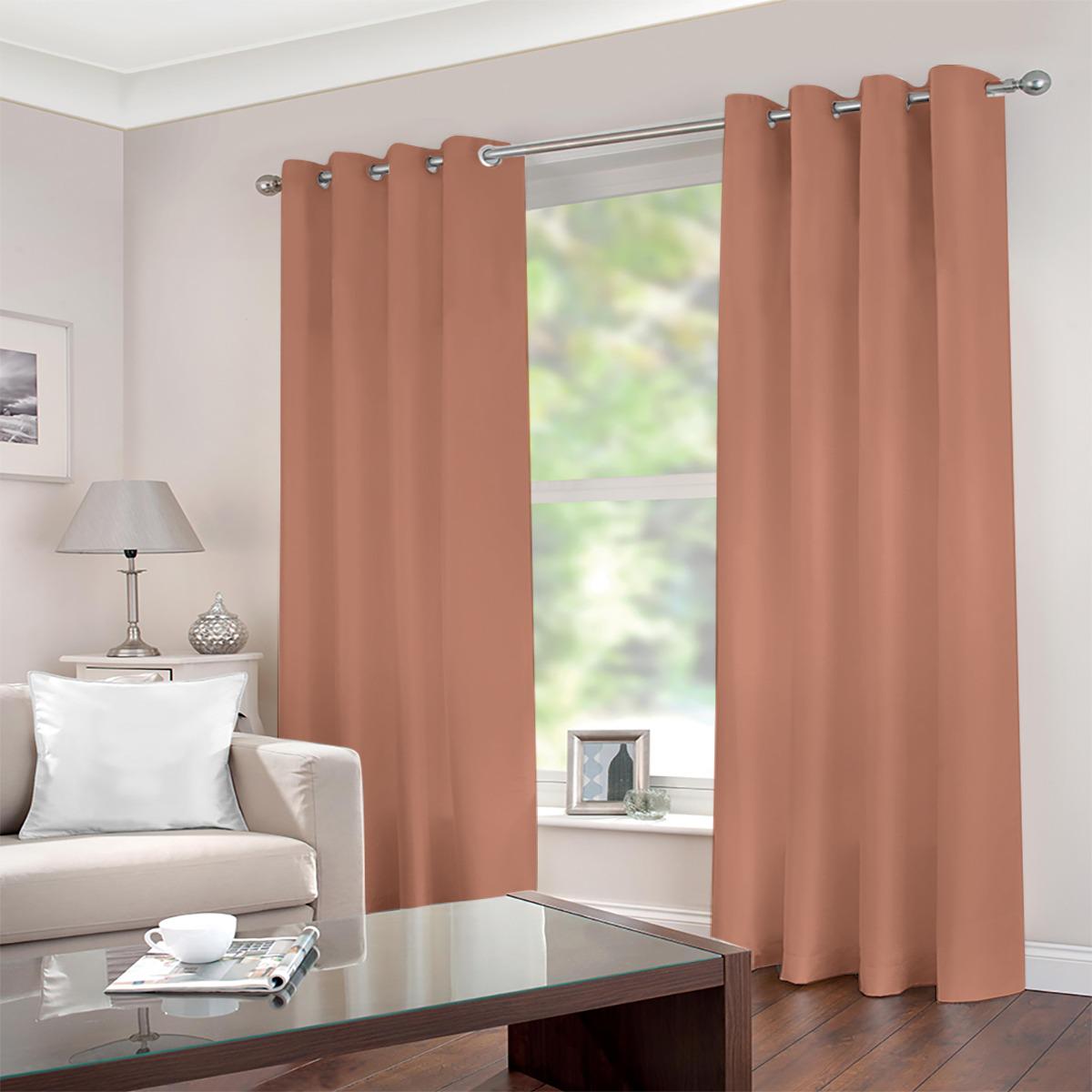 Warm Coral Blackout Drapes for Stylish Home Décor - Blackout Grommet Curtains