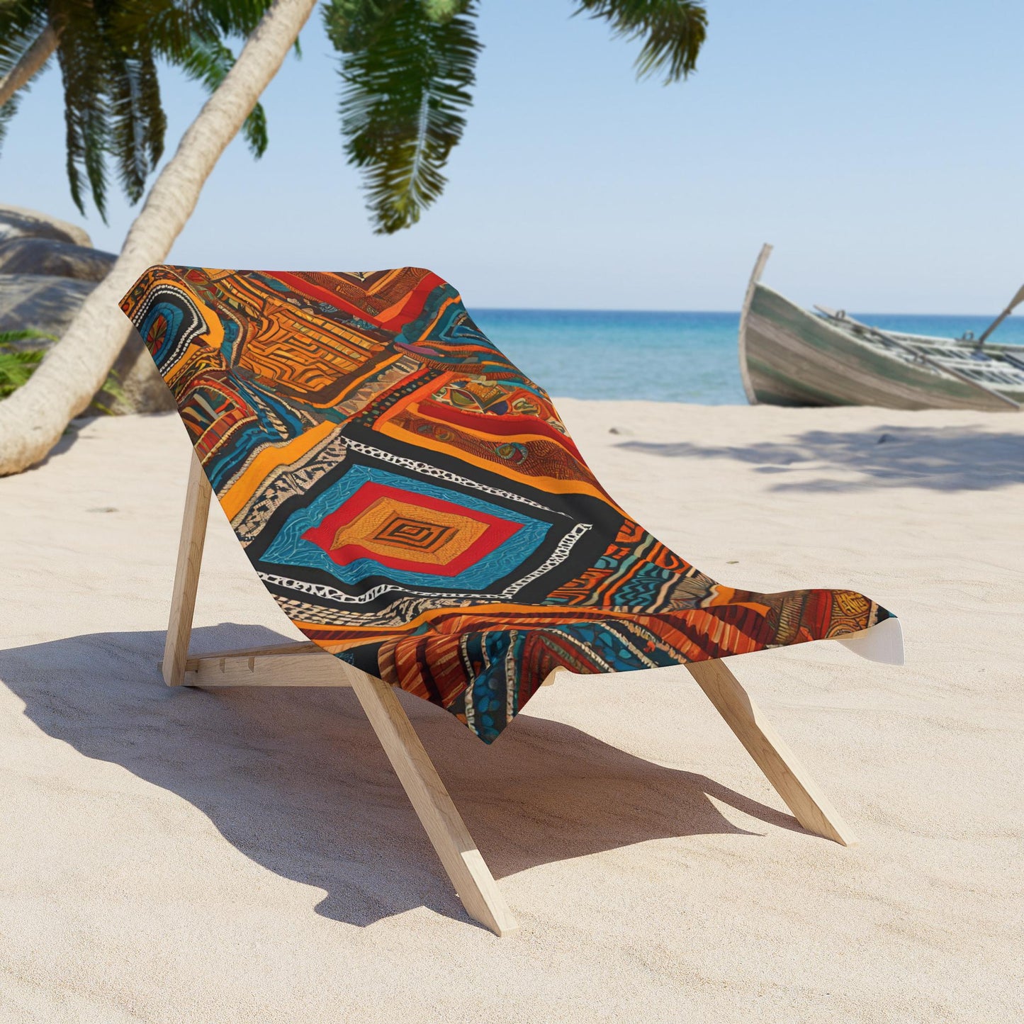 Beach Towel - Bold Zimbabwean Design,  Unique Towel, Stylish Poolside Accessory, Vibrant Beach Blanket