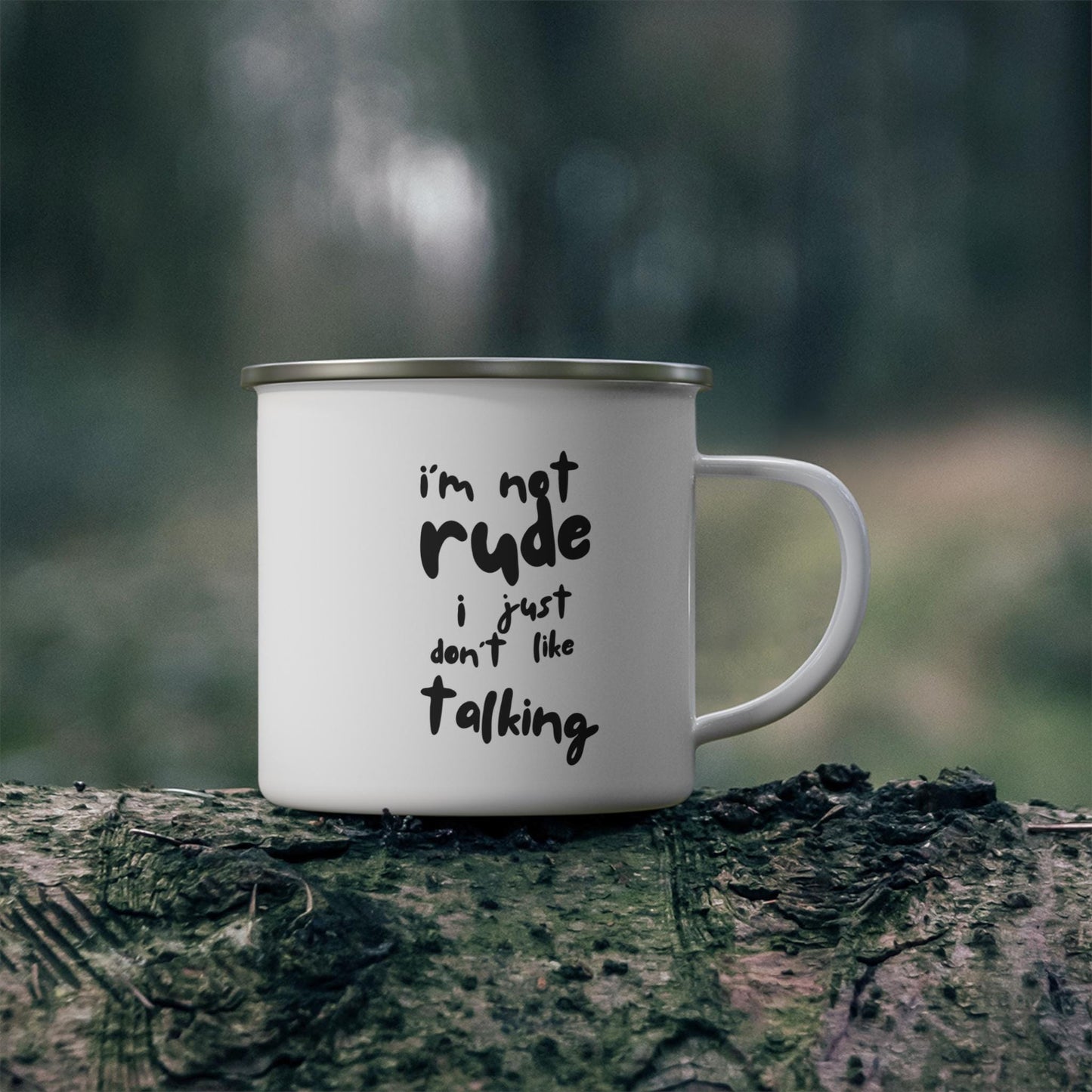 Enamel Introverts Camping Mug, Outdoor Adventure Cup,