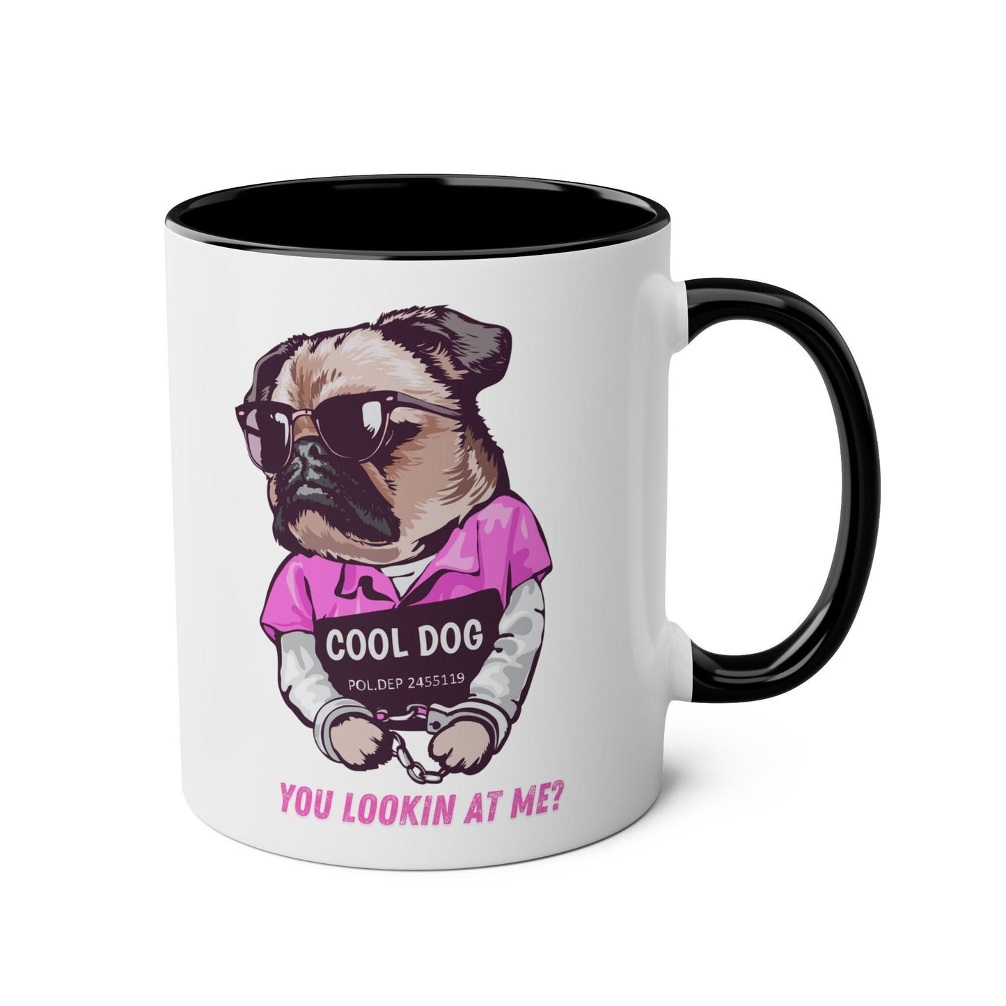 Two-Tone Coffee Mugs, 11oz - Ceramic Cup, You looking at me? Don't Mess with Me Gift, Sweet but Tough Coffee Lover Present, Funny Mug