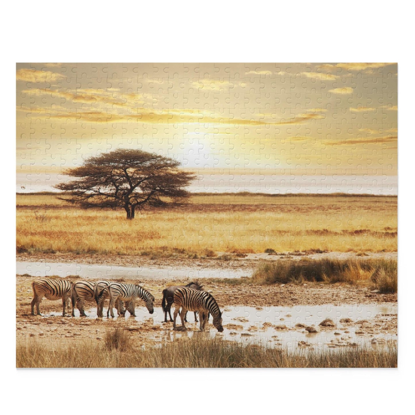 Zebras at the Waterhole Puzzle (120, 252, 500-Piece)