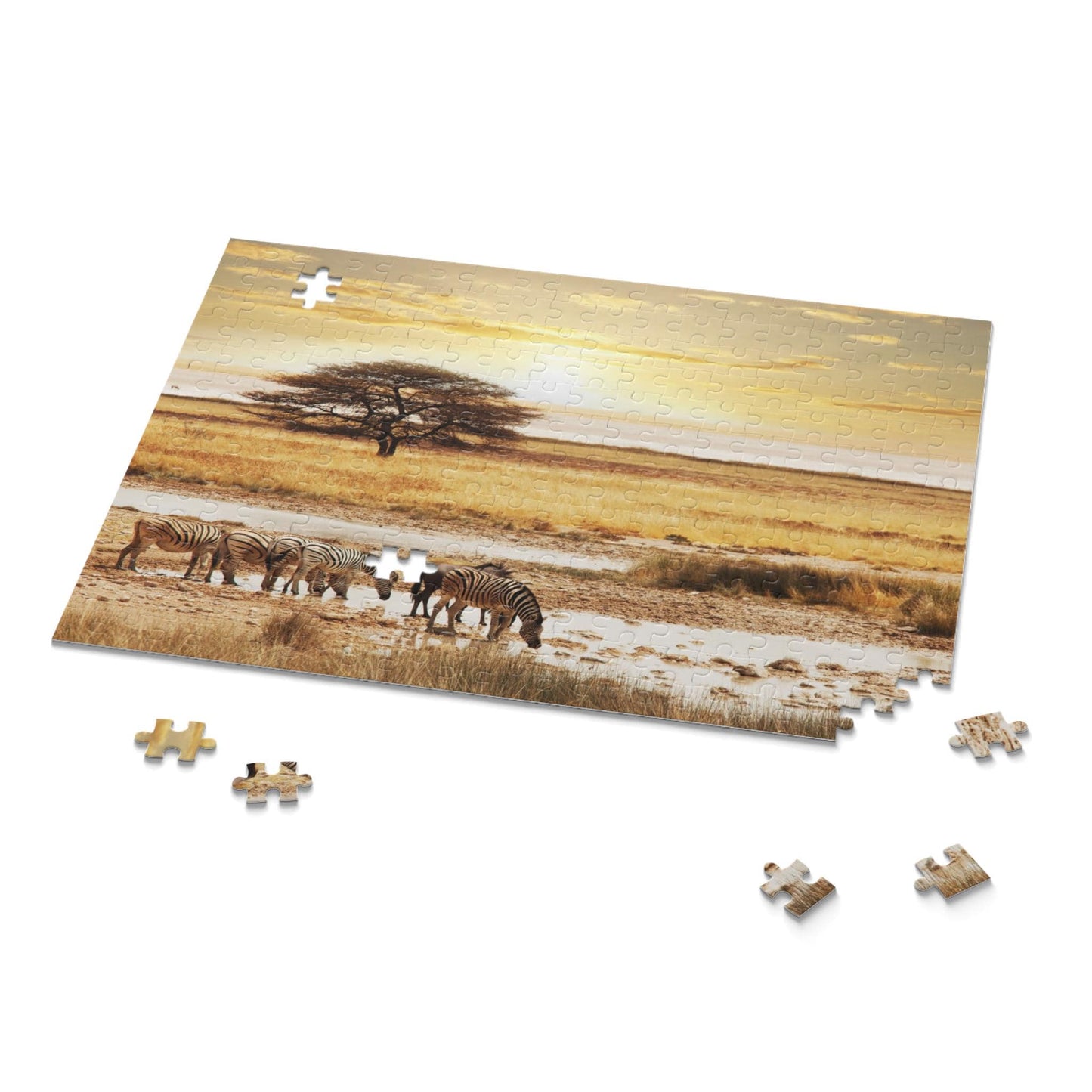 Zebras at the Waterhole Puzzle (120, 252, 500-Piece)