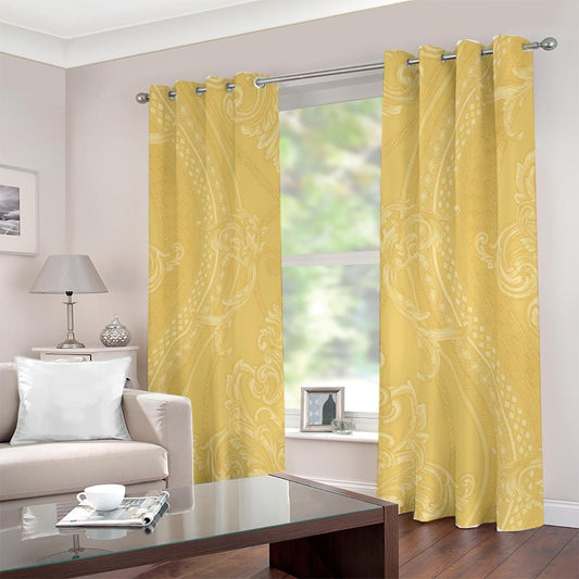 Golden Yellow Elegant Full Length Blackout Grommet Curtains | 265(gsm)