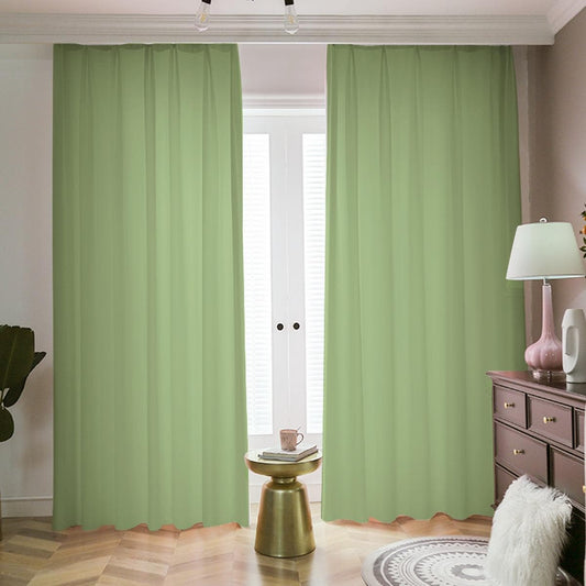 Elegant Forest Green Curtains with Hooks